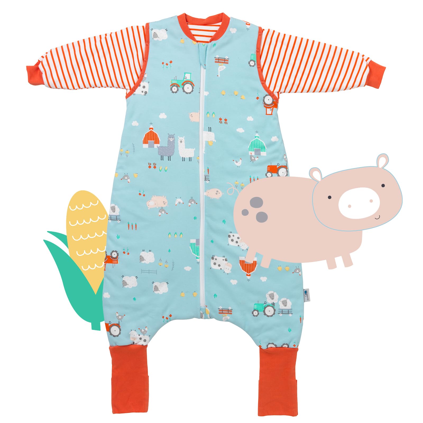 Sacco Nanna Con Piedini Slumbersac 1 Tog 90 Cm - Cavalli | Cotone Leggero Per Bambini 90-100 Cm - Foto 5