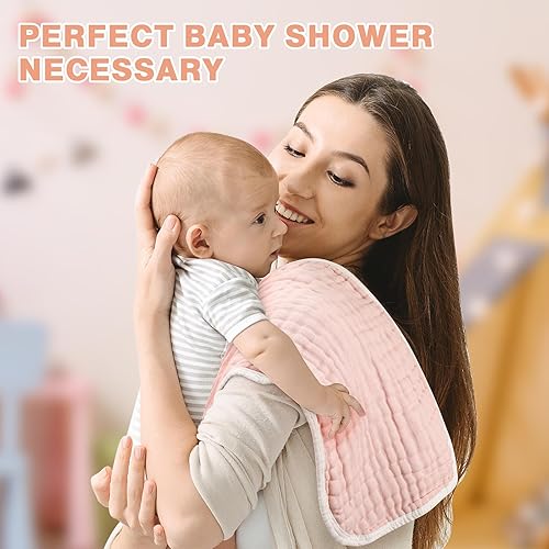 Miniatura 7 de MUKIN Juego de 6 paños de muselina para bebé, ultra suaves y absorbentes, de algodón grueso, para bebés recién nacidos, 20 x 10 pulgadas, trapos