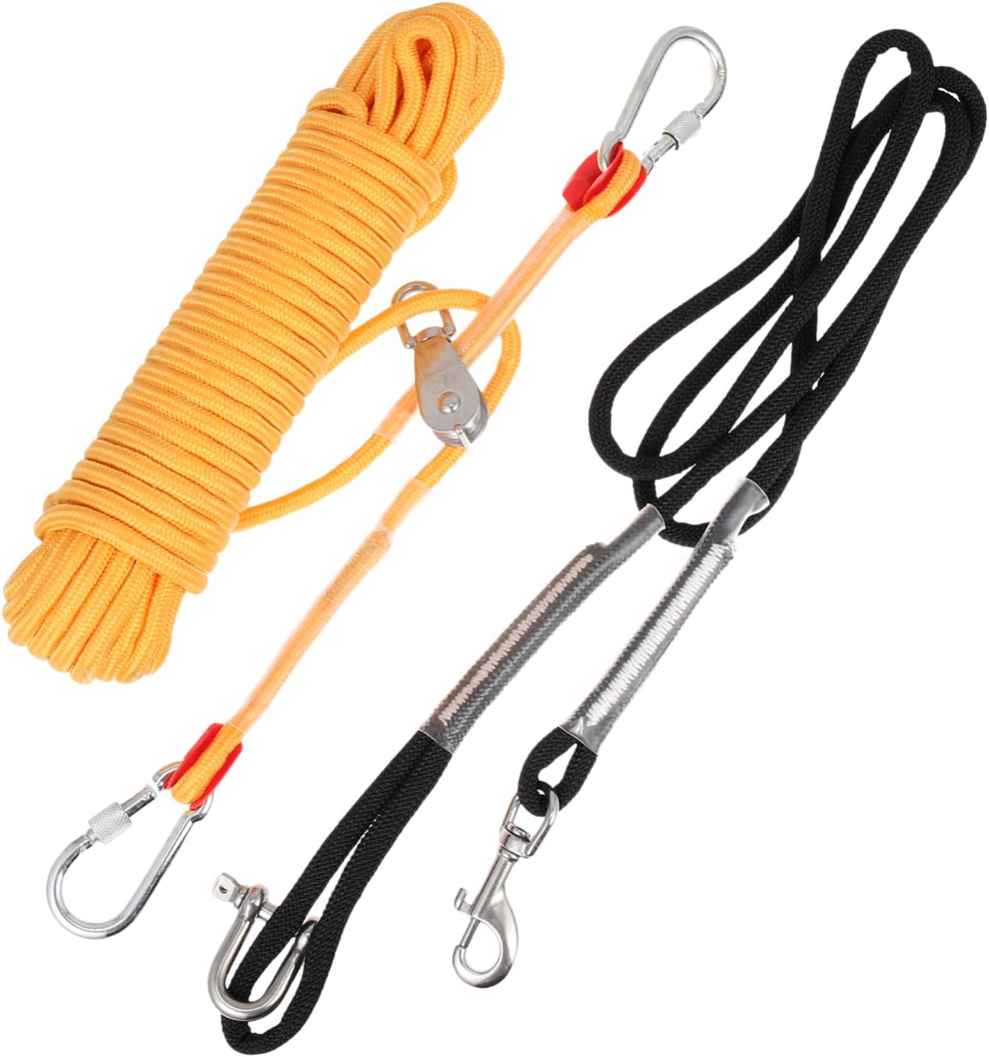 NOLITOY 1set Heavy Duty Dog Runner Cable Dog Tie Out Chain for Outdoor Puppy Walking Camping Gear for Pets and Owners