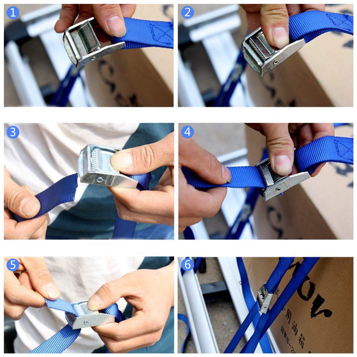 Focenat Lot De 10 Sangles D'arrimage Souples En Nylon Robuste De 45,7