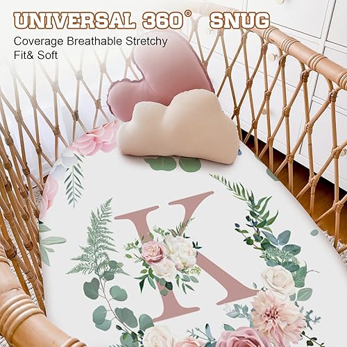 Miniatura 7 de Funda rosa personalizada para cambiador, 2 piezas, impermeable, para bebé, ropa de cama de guardería con nombre, fundas portátiles para cambiador de