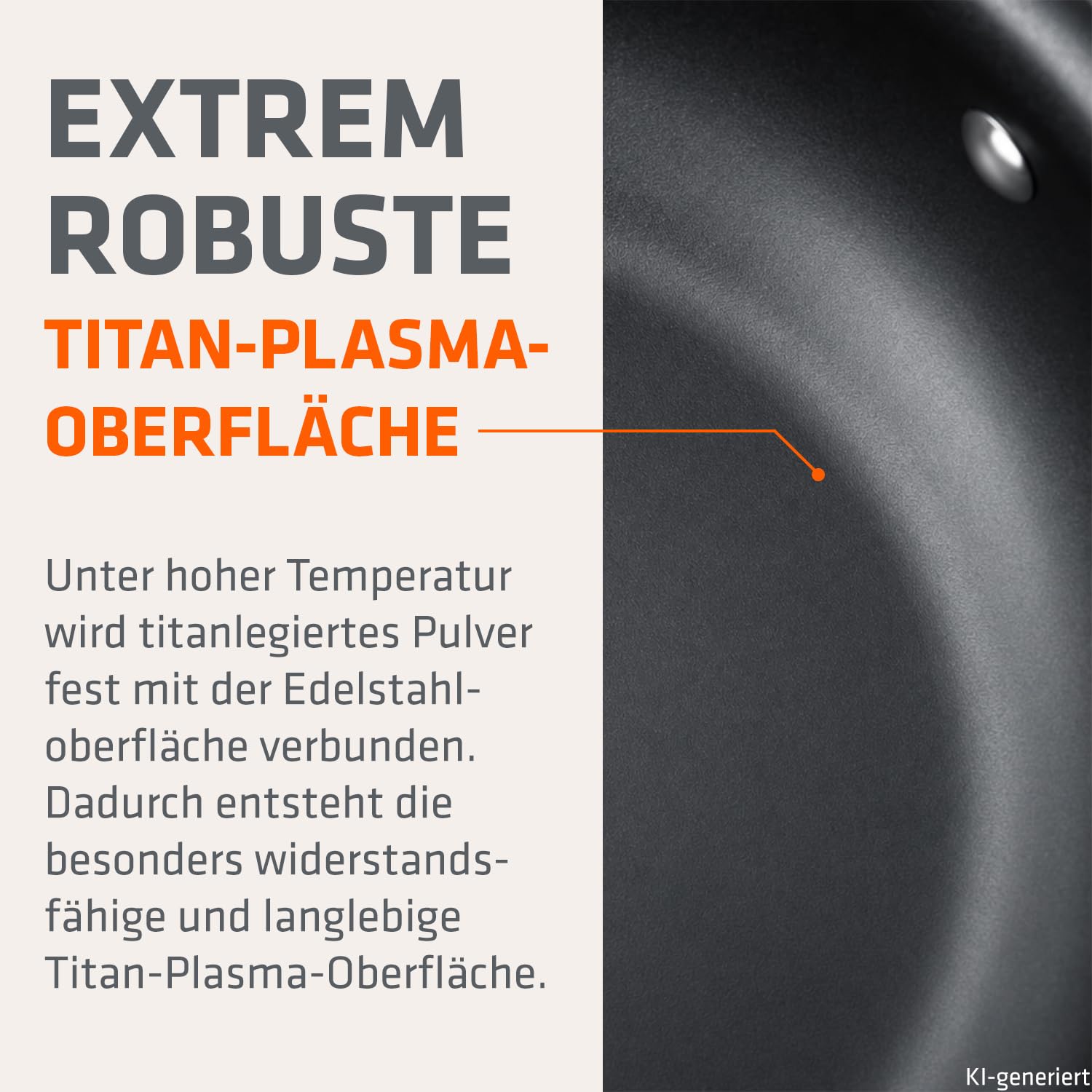 Berndes Tricion Plasma Pfanne (20 cm) - Titan Plasma Oberfläche