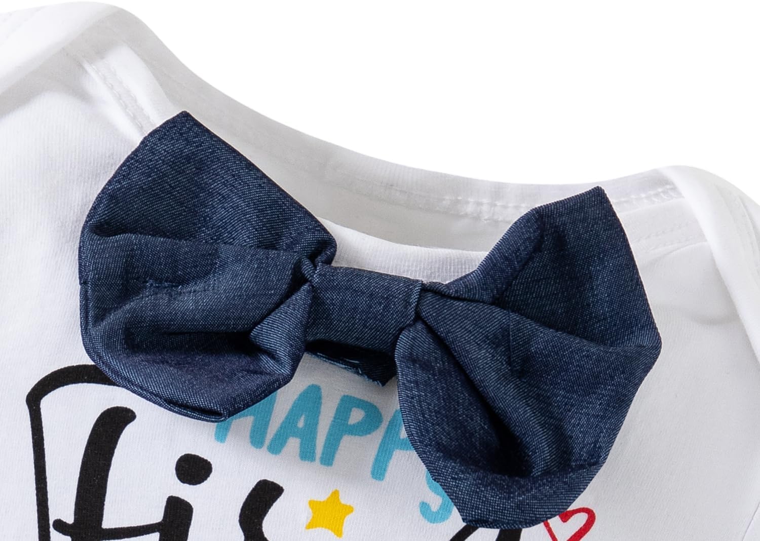 Baby Boys Happy First Father's Day Bow Tie Romper Top+Shorts+Suspenders