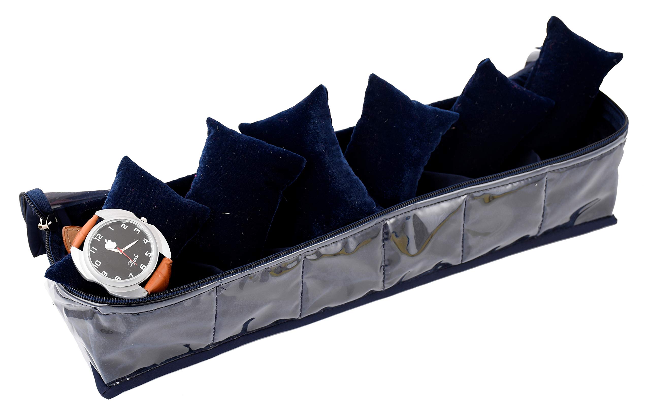 Kuber Industries Watch Case/Wrist Watch Holder/Watch Organizer/Bracelet Pouch Transparent Top Watch Case with 6 Roll (Blue) -CTLTC039130(CTLTC039130( (B08482HT7N) Amazon Price History, Amazon Price Tracker