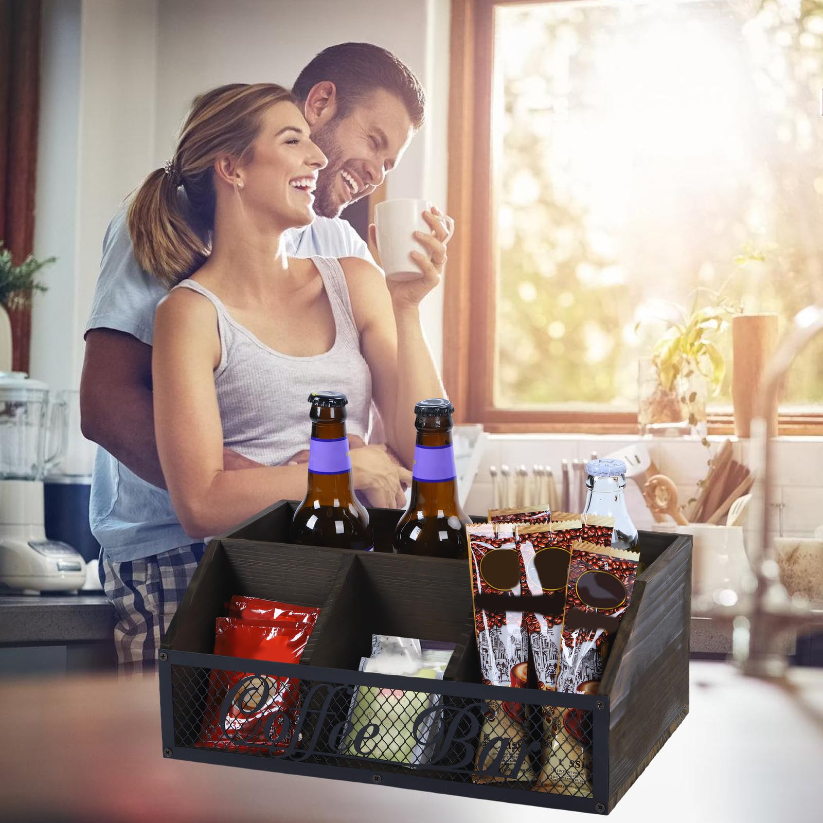 für Kaffeezubehör mit offenem Muster für Zucker Päckchen und Milchkännchen Spender Komponentisierter Küchenplaner