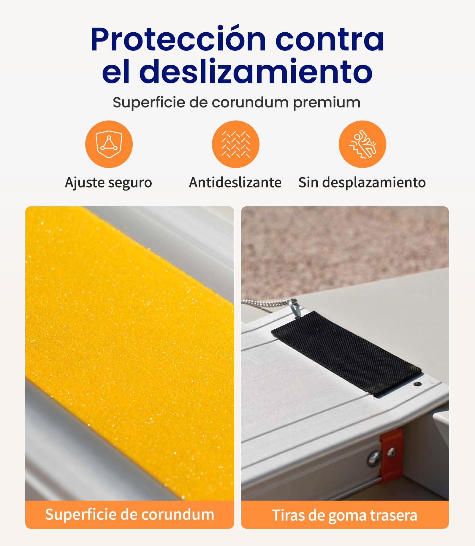 VOCIC CP31 Rampa para silla de ruedas para escaleras 92-152 cm, rampa para silla de ruedas portátil | Rampa telescópica plegable de aluminio para sillas de ruedas, solo 7 kg, rampa de carga hasta 300 kg, color amarillo