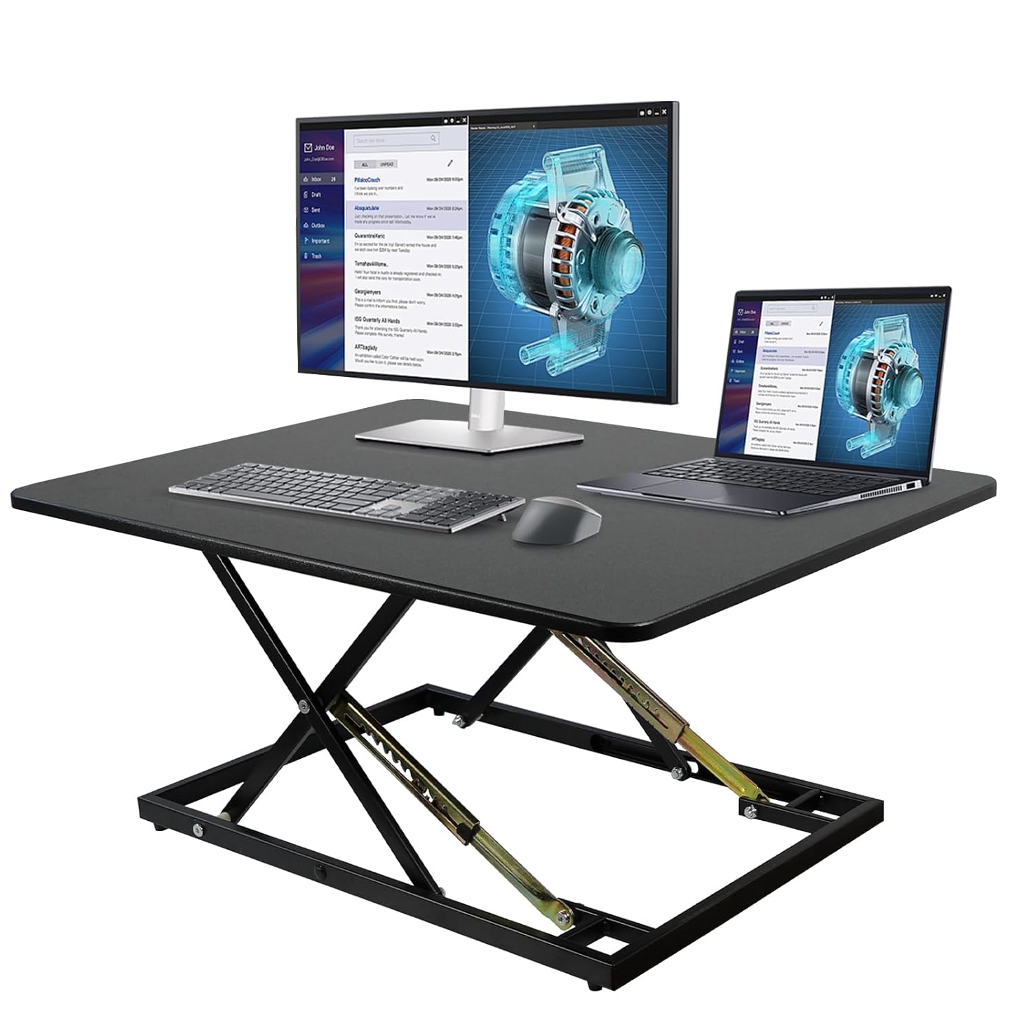 32in Desk Riser for Standing or Sitting Large Standing Desk Converter Height Adjustable Sit Stand Desk Converter Fully