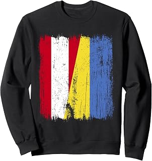 Austria Ukraine Half Flag Austrian Ukrainian Heritage Sweatshirt