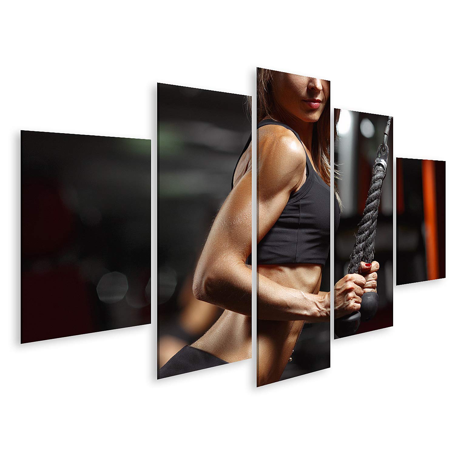 islandburner Stampa su tela Fitness Donna in palestra Giovane Donna Potenza Esercizi Fitness in Fitne Immagini Poster