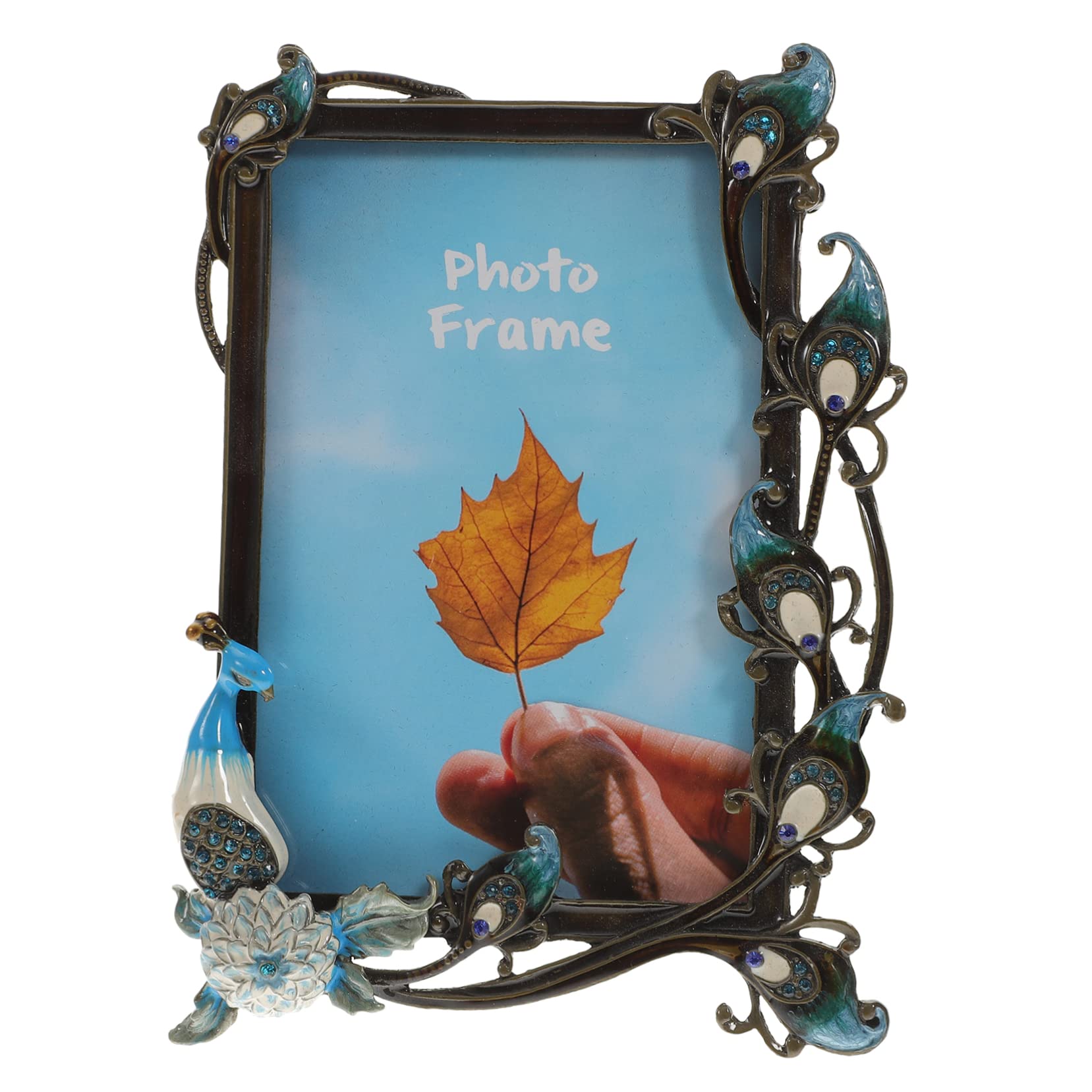 Cadre photo retro paon un cadeau fait main unique pour la maison