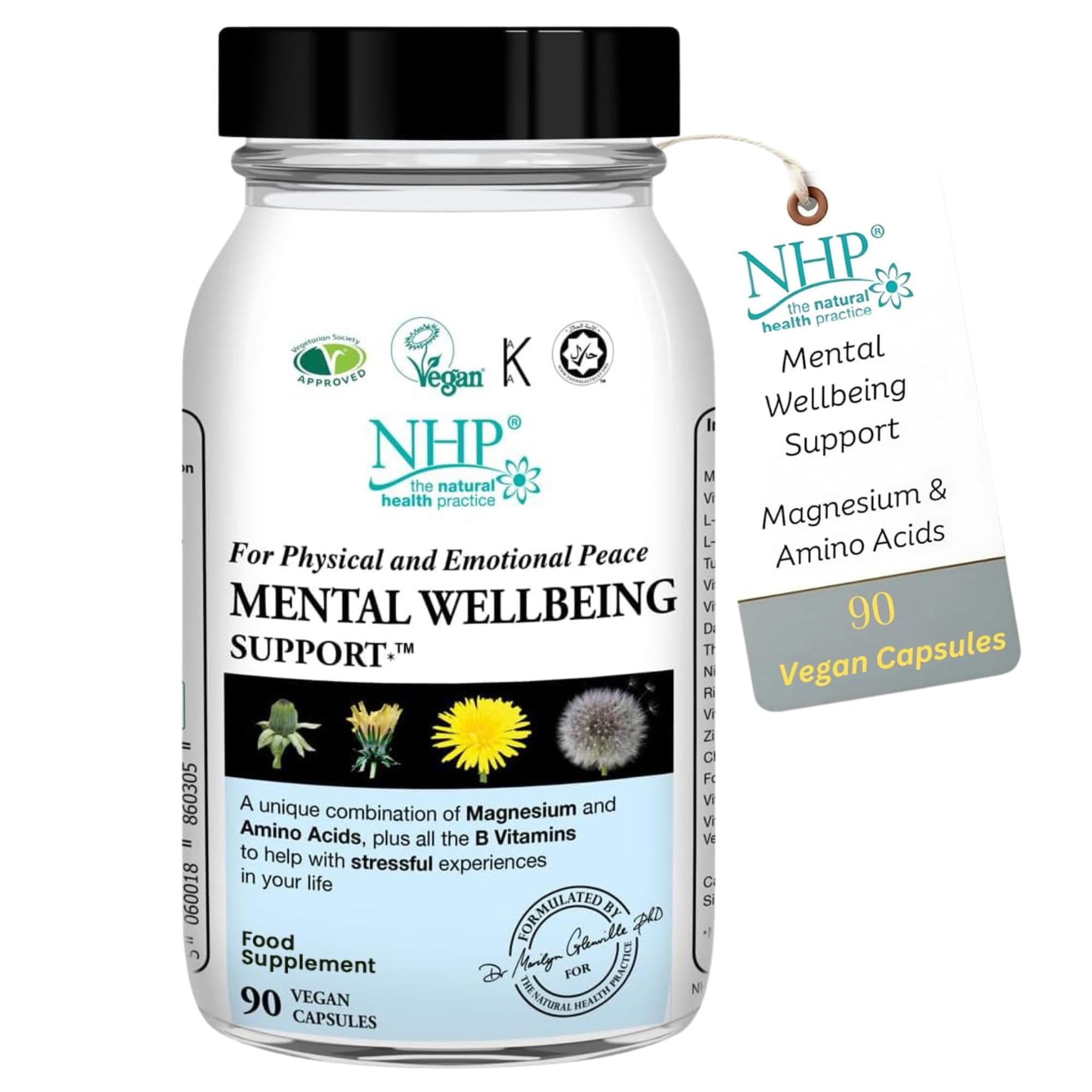 NHP Advanced Mental Wellbeing Support – A Scientifically Formulated Blend of Nutrients to Enhance Physical and Emotional Resilience During Stressful Periods - 90 Vegan Capsules