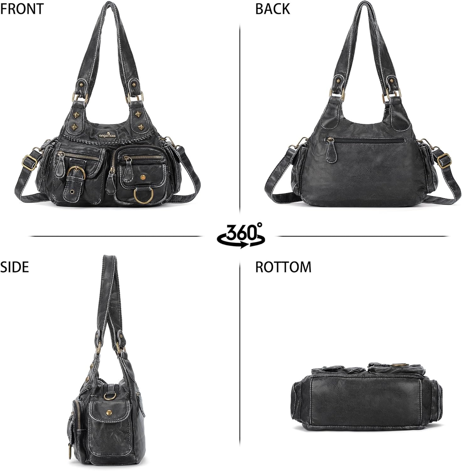 Angel Kiss Hobo Bags for Women Shoulder Bag Shoulder Purses and Handbags Vegan Leather Hobo Handbags Crossbody Bags - Image 7