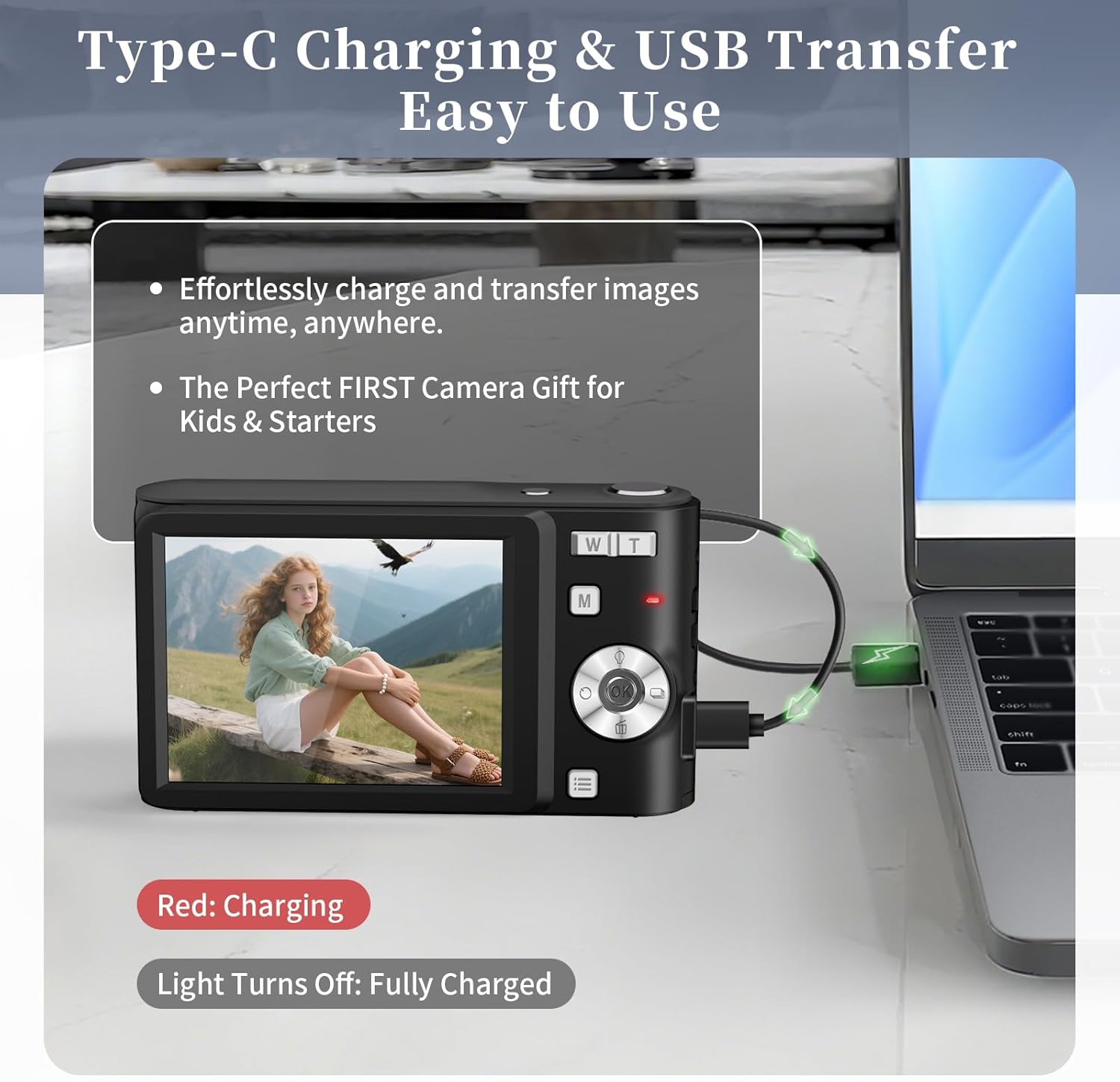 Digital Camera for Kids, 50MP UHD 4K Point and Shoot Digital Cameras with 32GB Card, 16X Zoom, Anti-Shake, Date Stamp, Compact Portable Small Cameras for Starter Children Teen Student Girl Boy - Image 7