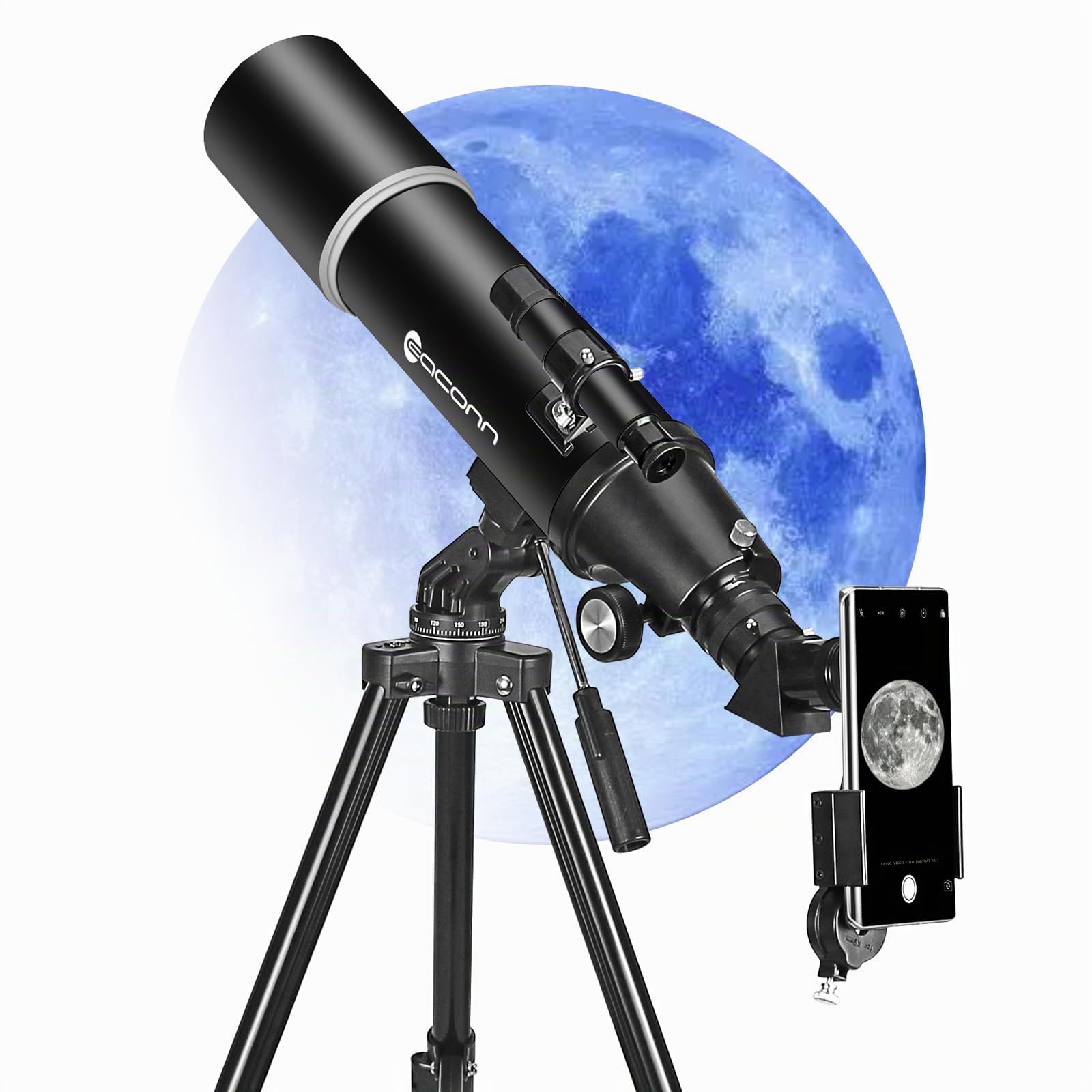 Teleskope für Erwachsene Astronomie, 80mm Aperture 600mm Refraktor Teleskop für Kinder, Anfänger, kompakte und tragbare Reiseteleskope mit Rucksack