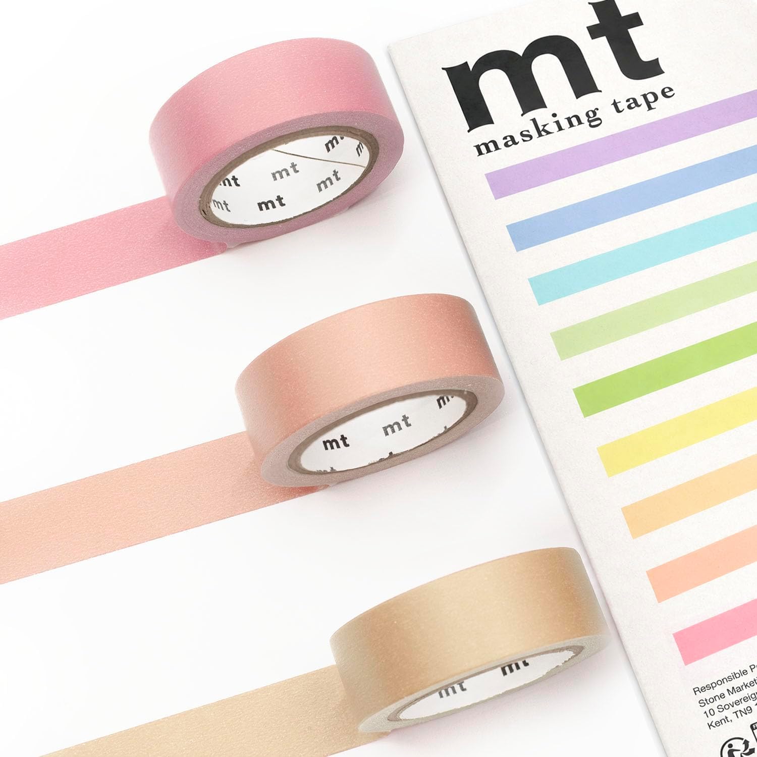 MT Washi Masking Tape - Kamoi Paper Washi Adhesive Tape - 15mm * 7m (Warm Pastel)