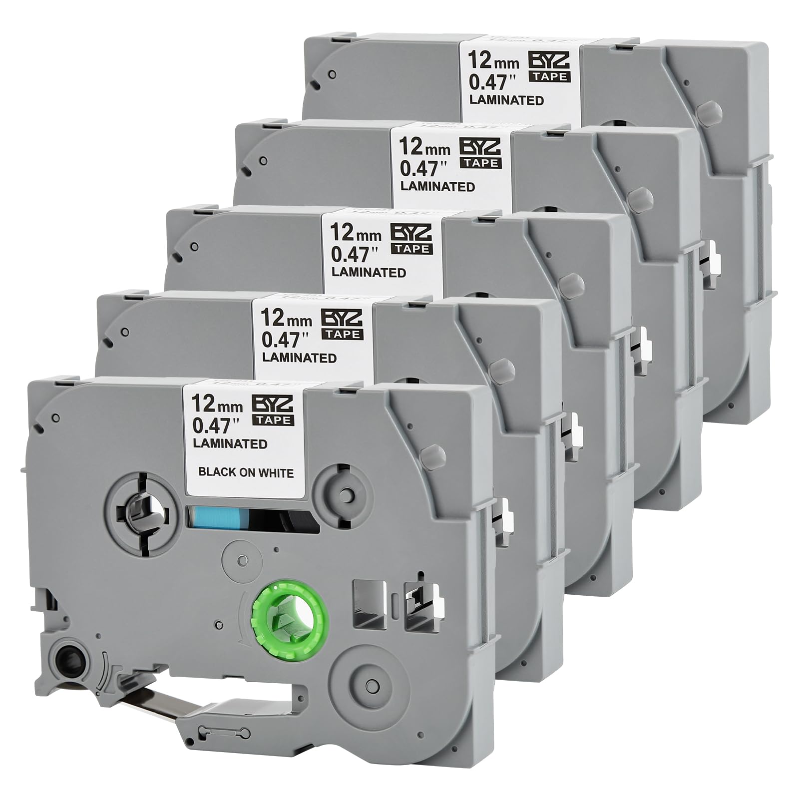 5 Pack Label Tape Replacement for Brother TZe-231 TZ-231 TZe231 Tz 1/2" 12mm,Laminated Black on White 0.47" for pTouch Printer PT-D400 PT-D210 PT-D200 PT-D600 PT-1890 PT-H110 Label image 3