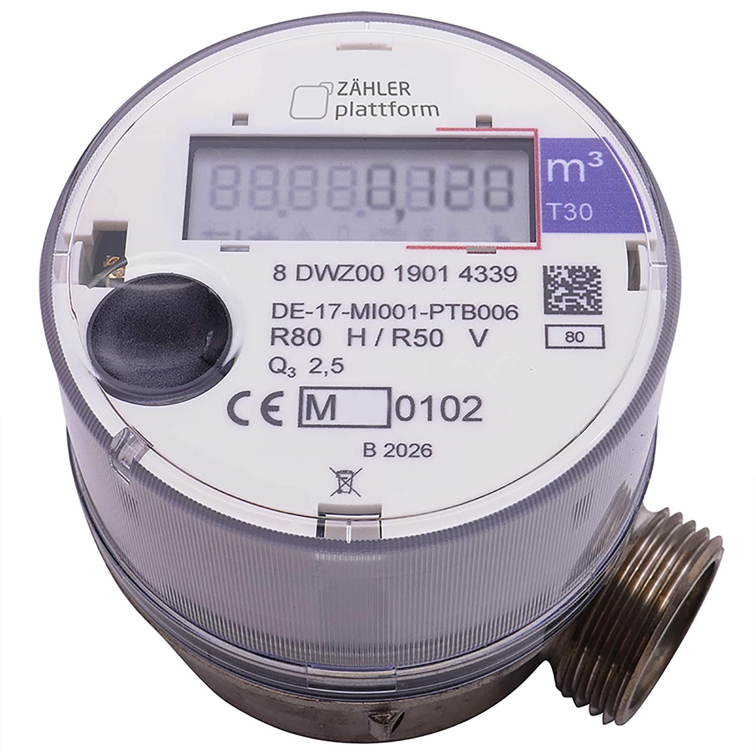 SPEWA Water Meter QN 1.5 Cold Water, BL 80 Mm 3/4 Inch Connection, Best Measuring Accuracy, Calibration 2023