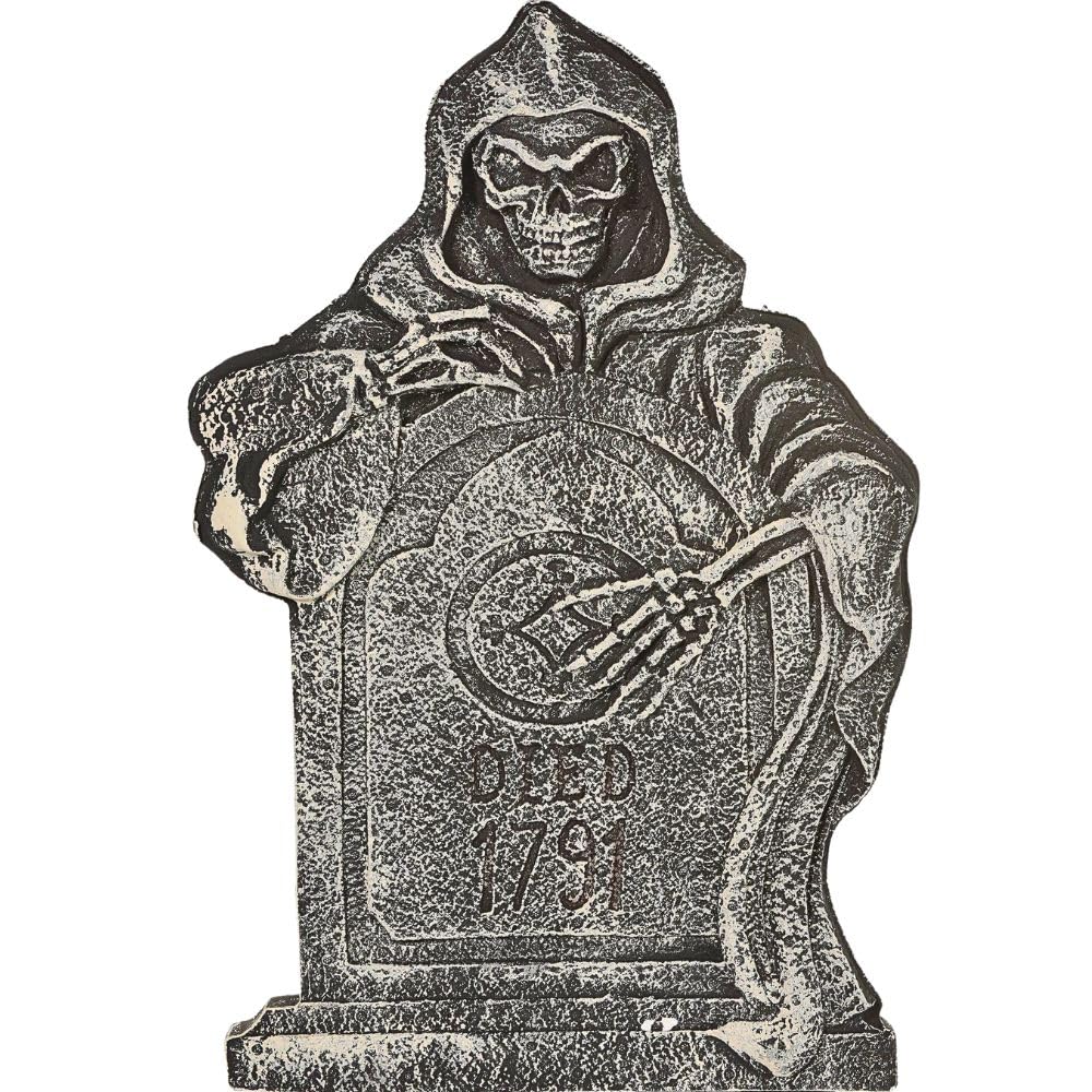 amscan 190767 Halloween Mietitore Tombstone Hanging Decorazione, 56cm-1 Pc, Grigio