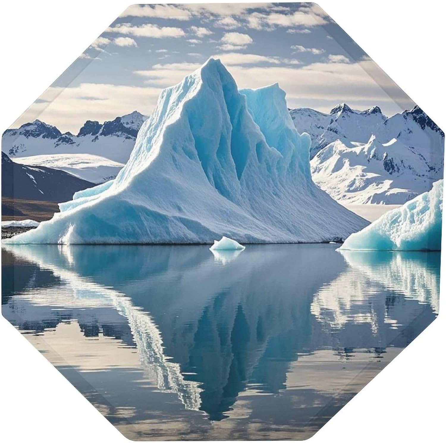 Ctagon Metal Sign for Home, Modern Display Plate for Kitchen, Blue Iceberg Plates Accent Hanging Wall Decorations 3PCS for Living Room, Bedroom, Hallway, Hotel