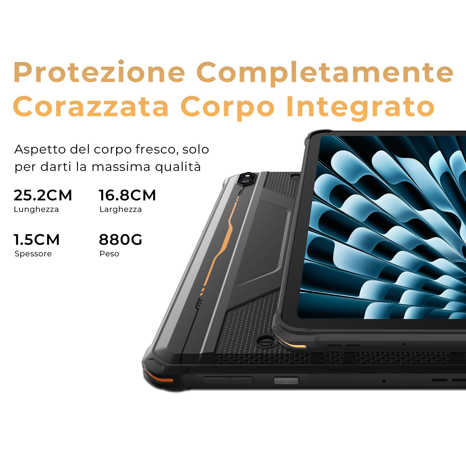 HOTWAV R10 Pro 2025 Tablet Rugged Android 14, 10.1 Pollici HD+ Tablet Robusto 10800mAh, 20GB+256GB/1TB TF Tablets, 13MP+5MP Octa-Core IP68 Tablets Impermeabile Dual SIM 4G-LTE/5G WiFi/Face ID/GPS/OTG