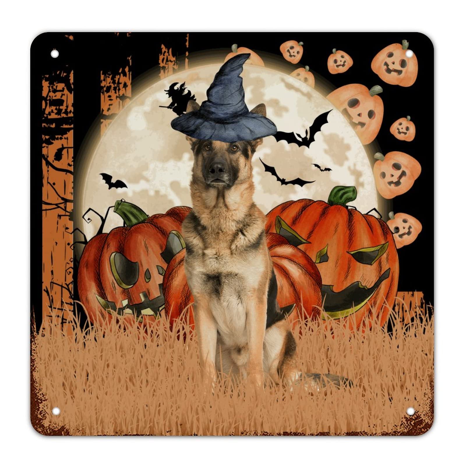 Signe d'Halloween en métal rustique : Finition vintage et durable pour intérieur