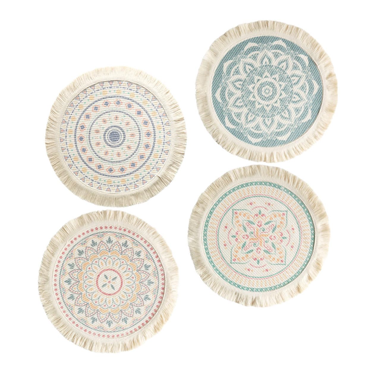 Grand tapis de table rigide avec franges vintage pour repas de famille chaleureux