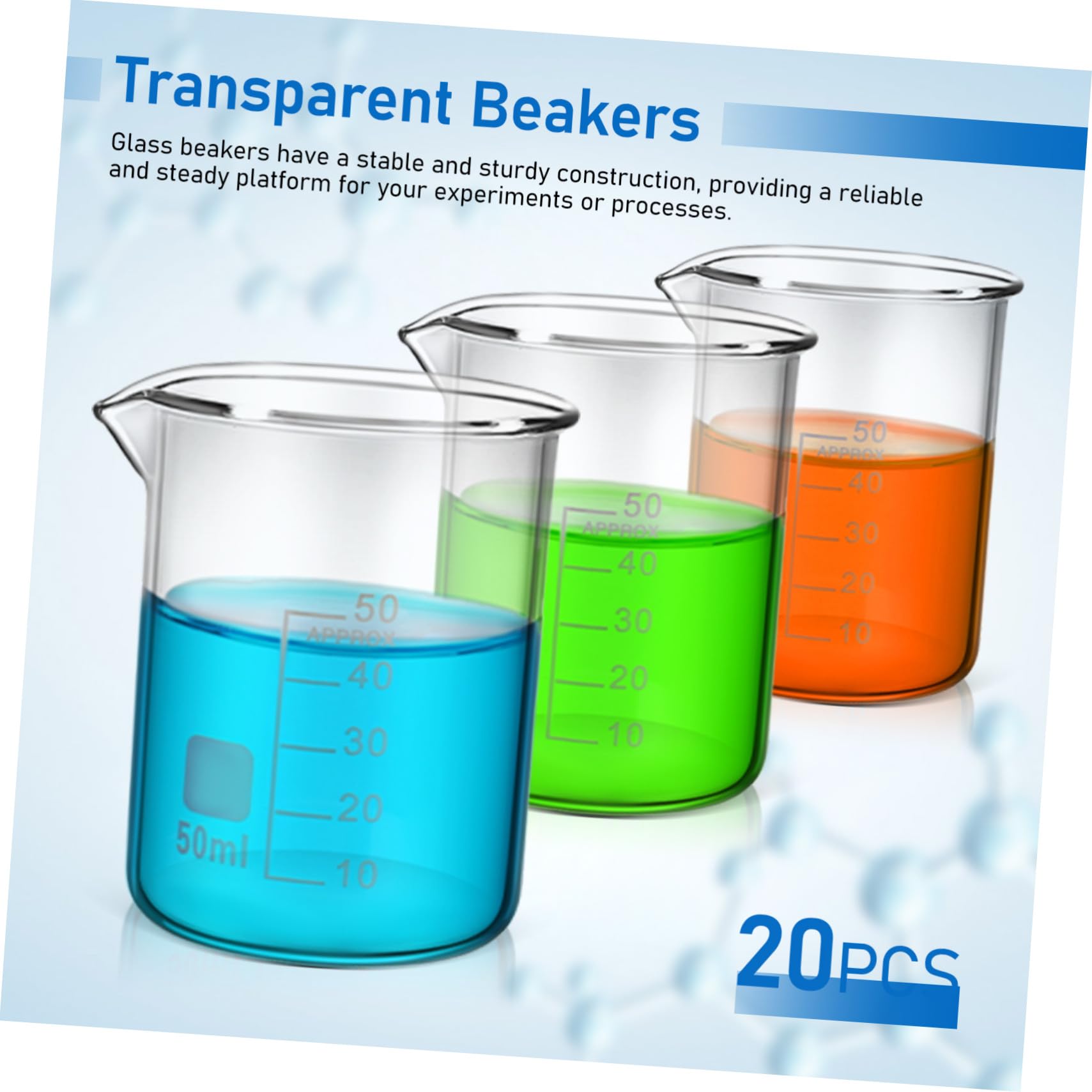 Mipcase Vasos Graduados De 20 Piezas Para Laboratorio De Medición Pequeños Vasos De Laboratorio De Ciencias Vasos De Muestra De Borosilicato Vasos De Mezcla Métricos Para Química