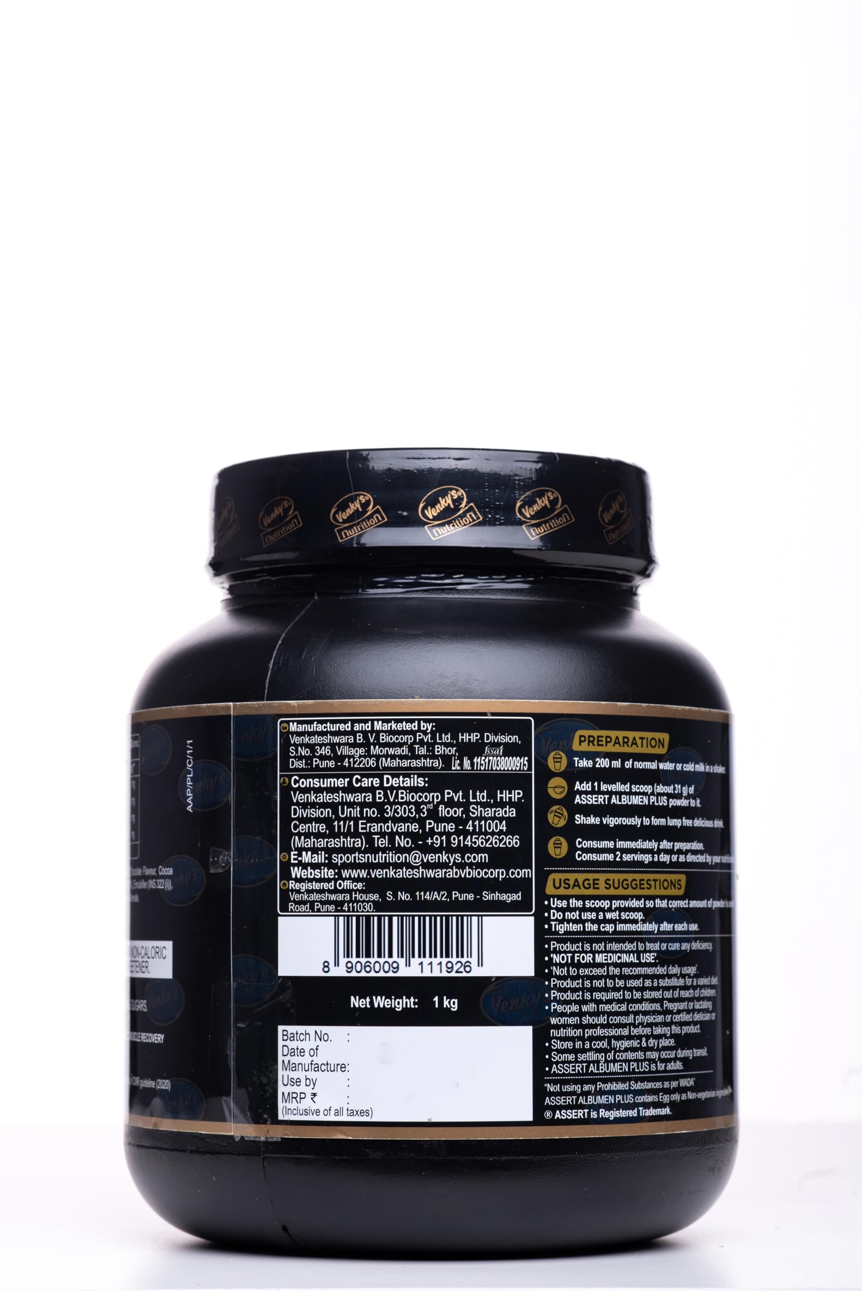 Venky's Nutrition Assert Albumen plus - 1 KG (Chocolate) with New Pack — Amazon image 5