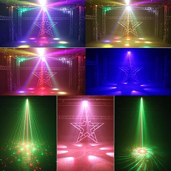 Moving Head Light, 150w RGBW 4in1 LED DJ Stage Lights, Infinite Rotation DJ Lights with Sound Activated for Wedding DJ Party and Live House [Energy Class G]