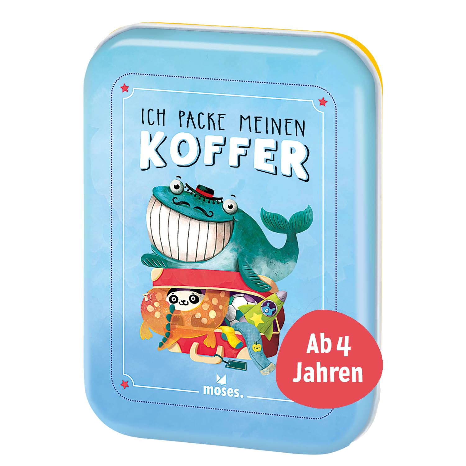 moses. Verlag GmbH 90352 Ich packe meinen Koffer | Der Spieleklassiker für Kinder ab 4 Jahren| Kinderbeschäftigung | Kartenset, Hellblau, White