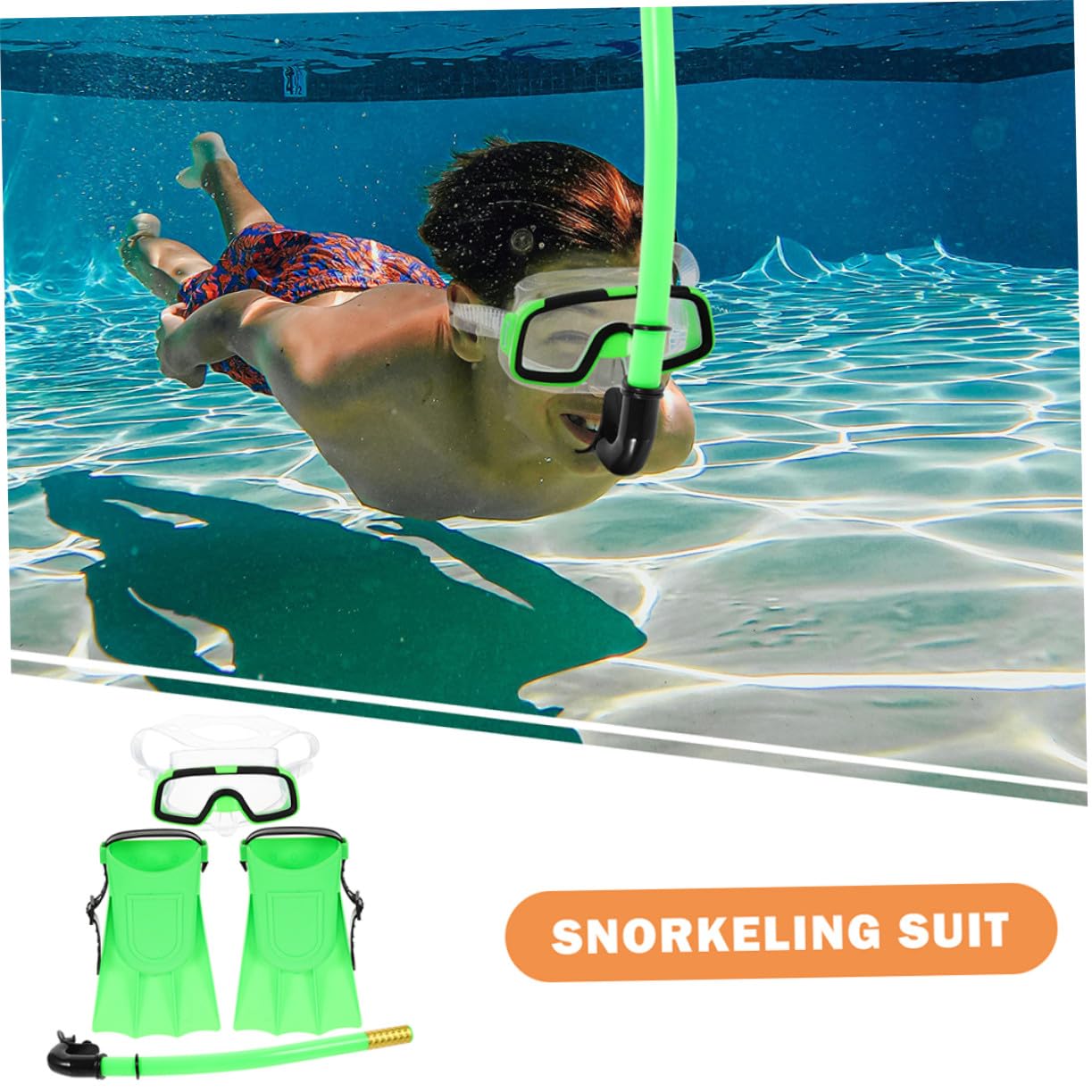 TOYANDONA Gafas De Buceo y Tubo De Snorkel Compacto y Ligero para Natación Equipo De Snorkel Duradero Aletas Cortas para Nadar para Principiantes