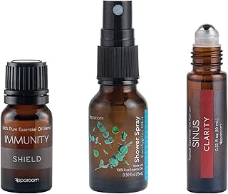 Immunity Travel Kit, Immunity Essential Oil Blend, Eucalyptus Mint Shower Spray, Sinus Topical Roll-on