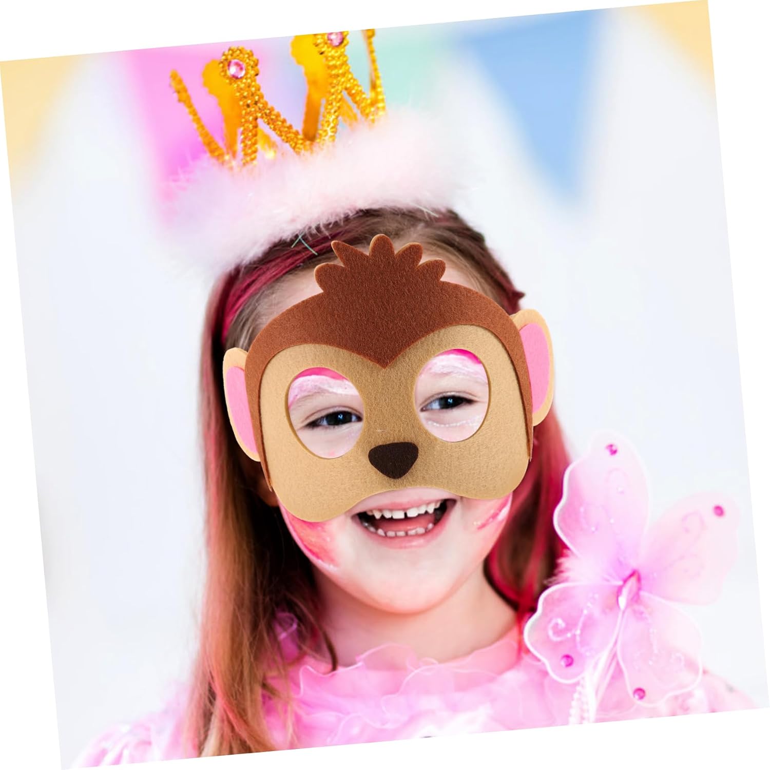 Toyvian 12Pcs Animal Themed Felt Masks for Halloween Party Cosplay Reusable Cartoon Mask with Elastic for Easy Wear