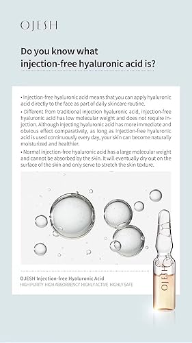 Miniatura 5 de OJESH Suero de tratamiento de elevación de ácido hialurónico clásico 0.6, hidratantes, antienvejecimiento, reafirmante y levanta, ilumina el tono de