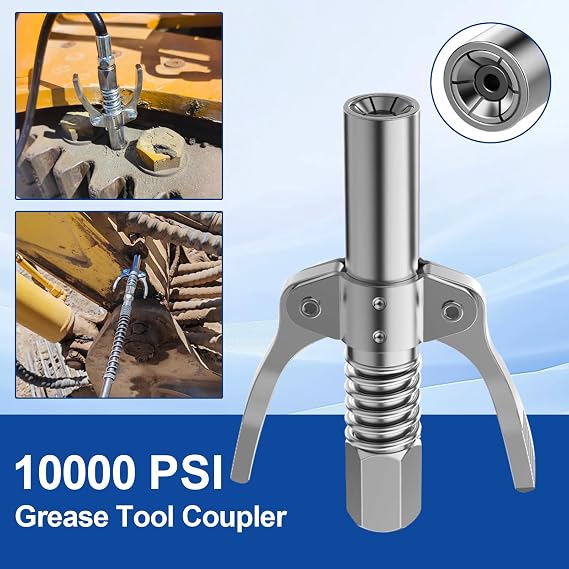 Grease Gun Coupler, 1000PSI Double Handle Grease Couplers