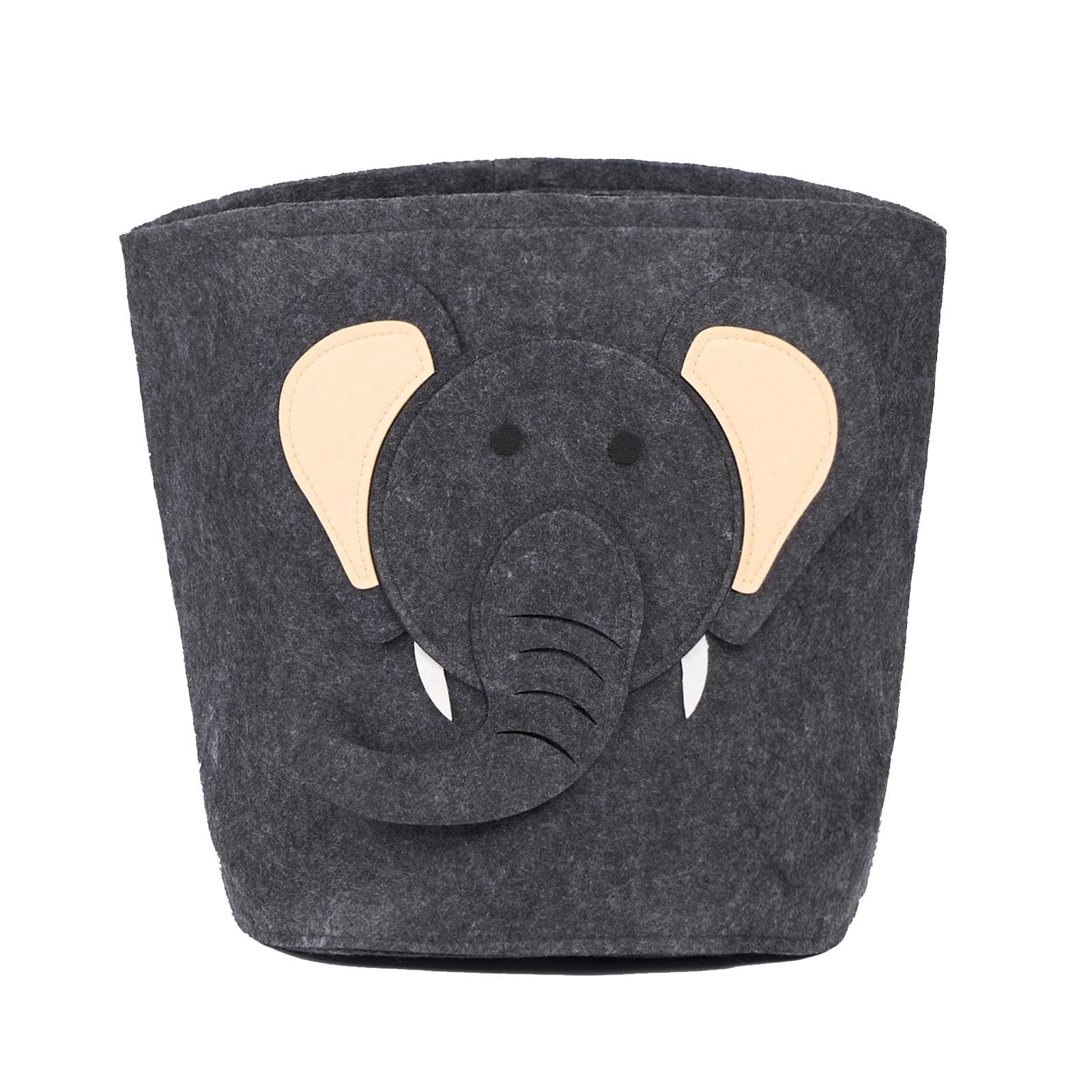 OHS Kids Elephant Toy Storage Basket - Grey - Felt