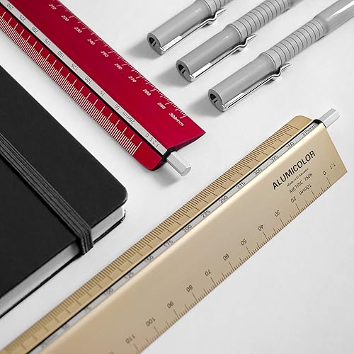 Miniatura 6 de Alumicolor Select-a-Scale Herramienta de dibujo métrico con varilla de calibración (30CM, verde)