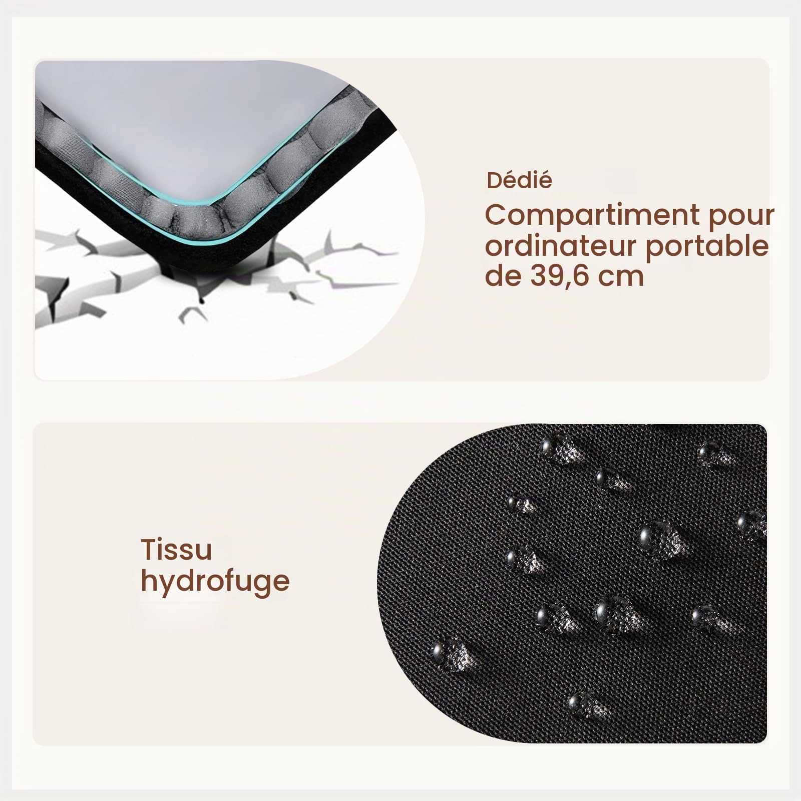 LOVEVOOK Sac à dos pour femme avec poche pour grande gourde, pour ordinateur portable de 15,6 pouces, idéal pour le voyage, le travail, les affaires et les enseignants universitaires, étanche.