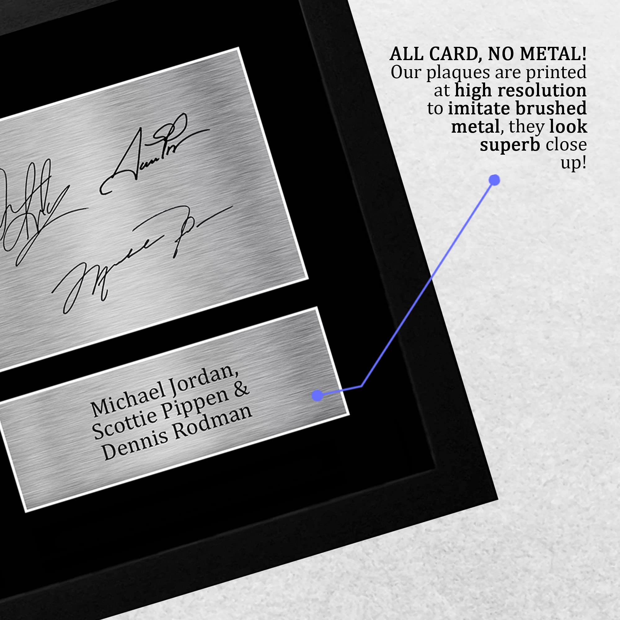 HWC Trading FR A4 Michael Jordan Dennis Rodman and Scottie Pippen Chicago Bulls Prezenty Drukowane Podpisane Zdjęcie Z Autografem Dla Fanów Pamiątek Koszykarskich - A4 Framed