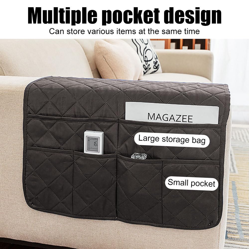 MiOYOOW Sessel Caddy, Sofa Armlehnen Organizer mit Großer Kapazität, 50 X 90cm, Hängeaufbewahrungshalter für Sofa-Armlehnen für Fernbedienung, Zeitschriften, Bücher, Brillen