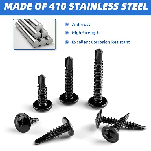 Besitu 400 Tornillos Autoperforantes de Acero Inoxidable 410 miniatura 2