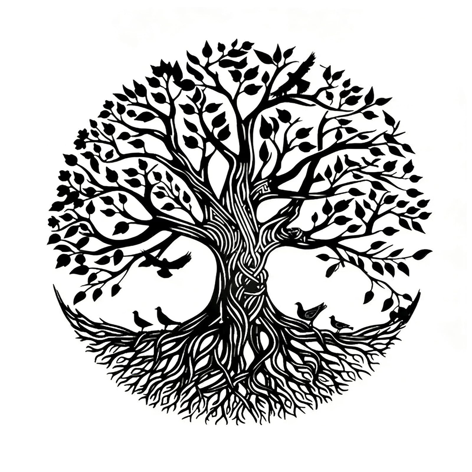 Shuqio Lebensbaum Wanddekoration Metall, 3D Wandbild Baum des Lebens Schwarz, Moderne Wandkunst Wandreliefs für Wohnzimmer Schlafzimmer Büro Küche, Home Wall Art Bilder für Zuhause