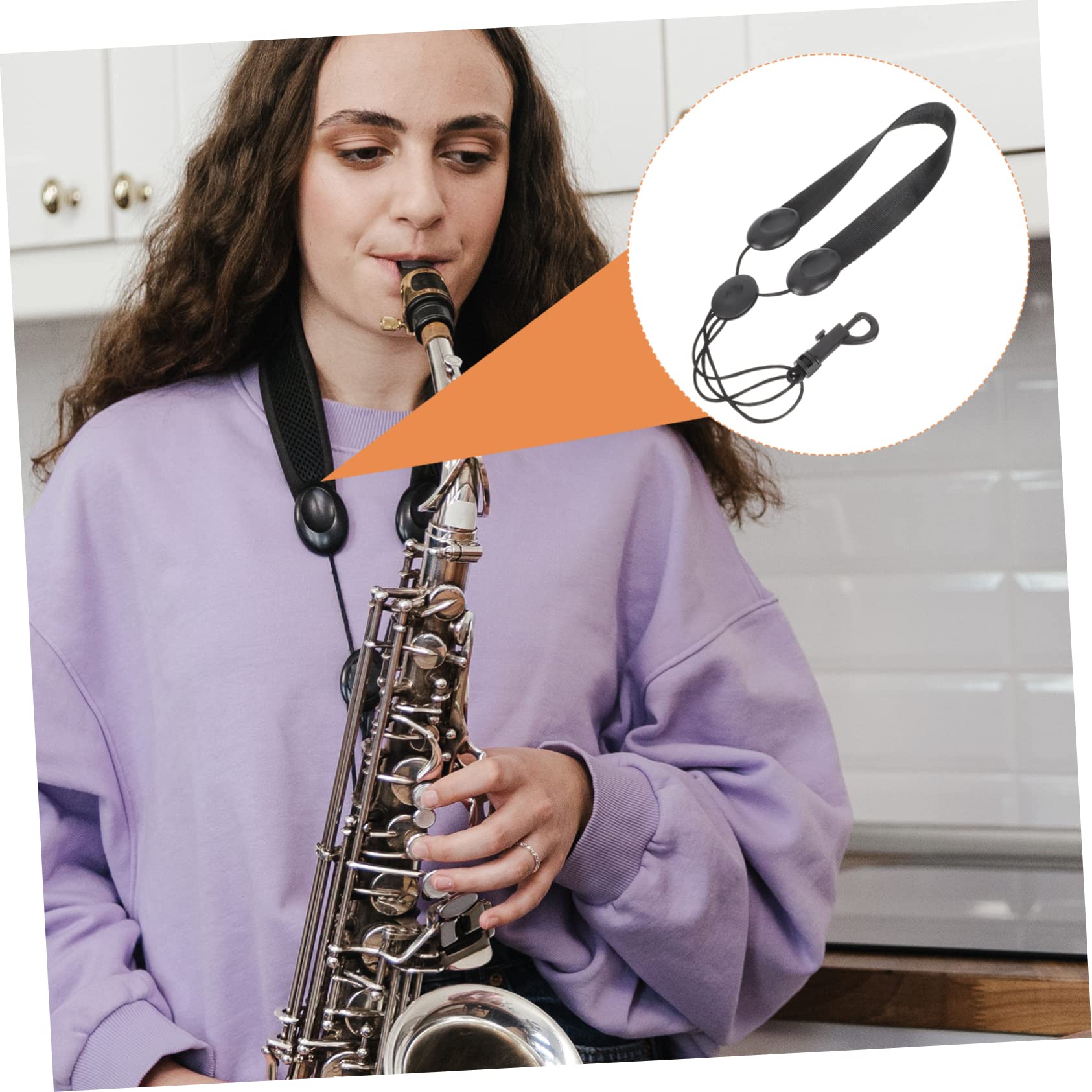 GOOHOCHY Durable Saxophone Neck Strap Practical and Simple Sax Lanyard for Alto and Tenor Saxophones Sax Strap for Comfortable Playing