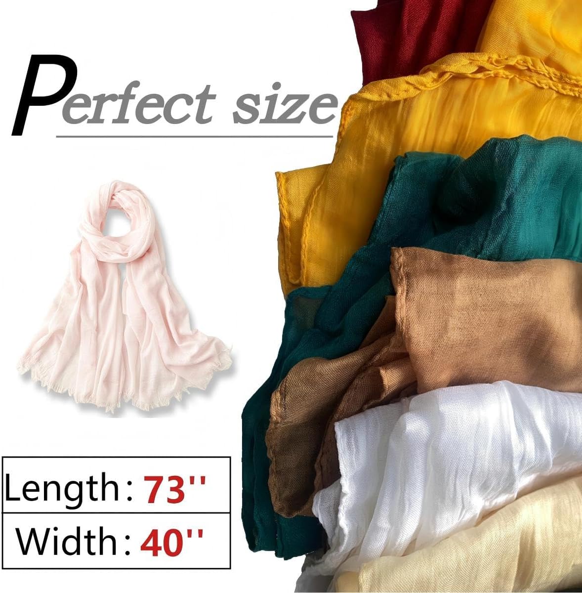 Cotton Linen Blend Fashion Scarf - Image 3