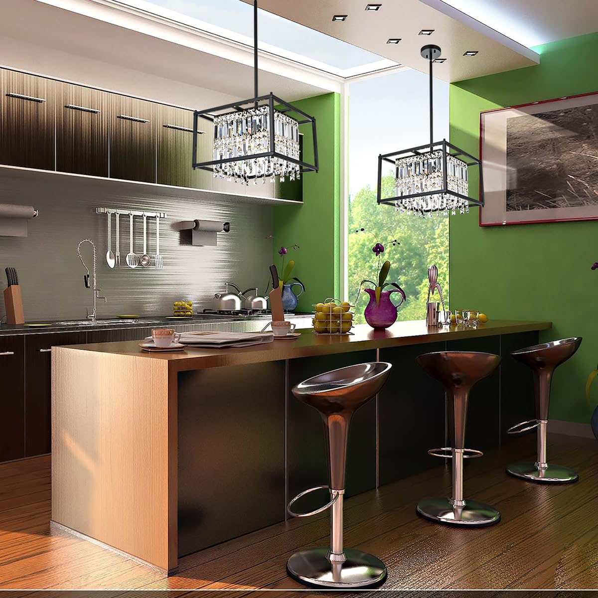 Fatima - Lámpara Colgante De Cristal Retro Moderna – Misterlamp México