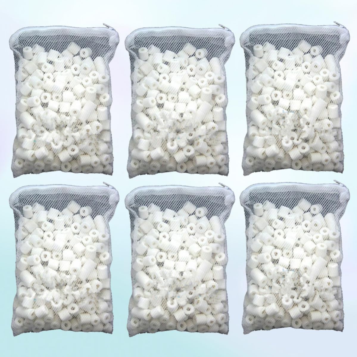 Paquetes de 6 Anillo de Cerámica Bioporosa, Filtro Biológico
