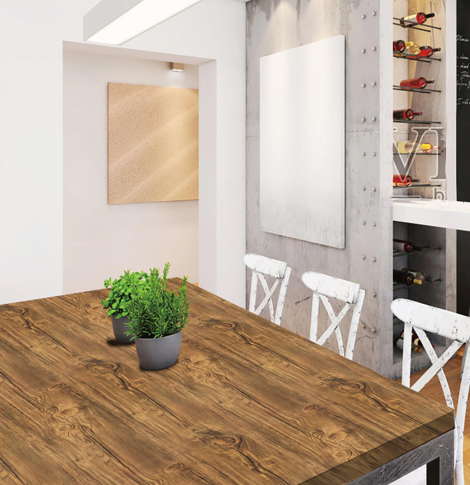 Timeet Pellicola per mobili aspetto legno 60x1000 cm pellicola adesiva carta da parati in legno di quercia pellicola decorativa autoadesiva venatura del legno carta da parati in legno marrone adesivo
