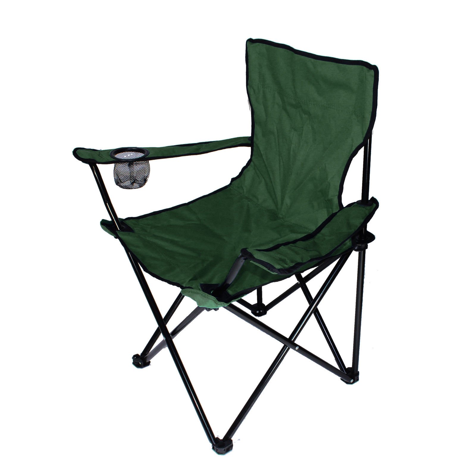 2 sedie pieghevoli da pesca con porta bevande, sedia da campeggio con braccioli, sedia da spiaggia, sedia pieghevole con borsa per il trasporto, fino a 130 kg (verde)