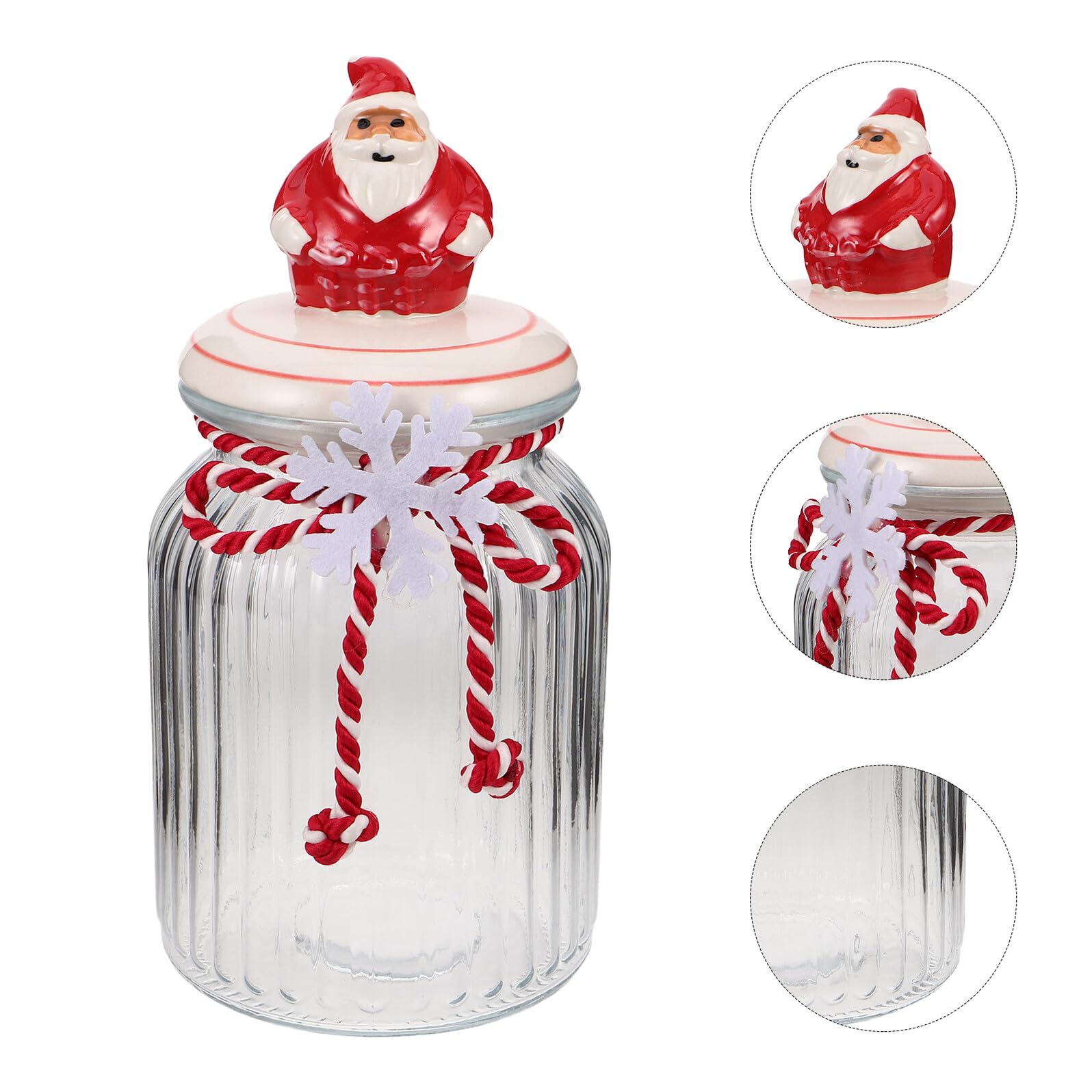 Barattolo per Biscotti Natalizi in Vetro con Coperchio Sigillato Contenitore Piccolo per Caramelle e Noci Porta Biscotti Decorativo per Feste di Natale e Conservazione Alimenti