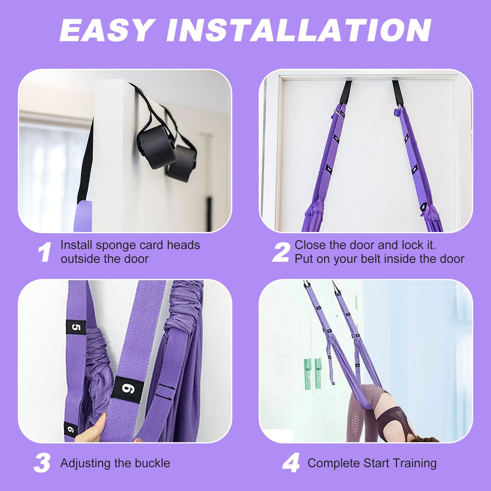 Sangle Yoga Aérien Réglable – Ceinture Extensible Confortable Pour Améliorer Flexibilité, Équilibre Et Ouverture Des Hanches – Idéale Femmes, Hommes & Ados
